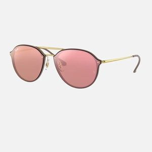 Ray Ban Blaze Double Bridge sunglasses dark red gradient mirror